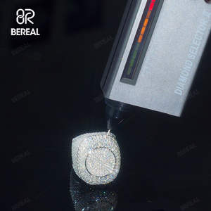 Personalizado Hip Hop Estilo Cubano Anel Pass <span class=keywords><strong>Tester</strong></span> Iced Out Diamante VVS 925 <span class=keywords><strong>Sliver</strong></span> Moissanite Jóias Finas Anel De Casamento Para O Homem Mulheres - Product Image 2