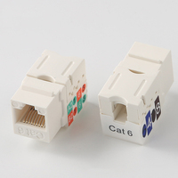 Acoplador en línea sin herramientas de 90 grados Keystone Jack para redes RJ45 Cat5e Cat6 Cat6a UTP sin blindaje para certificaciones