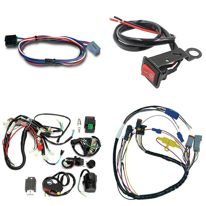 OEM ODM Moped Engine Ignition Coil Harness ECU Cable Assembly Wiring Harnesses