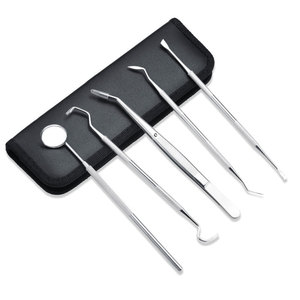 Outils dentaires en acier inoxydable, miroir buccal, pinces, kit dentaire 3 pièces, éliminateur de plaque et de tartre, trousse dentaire - Product Image 2