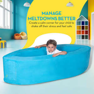 Bateau en liège et éponge pour enfants, entraîneur d'équilibre sensoriel pour l'éducation précoce, 4-6 ans, matériau en mousse bleue - Product Image 3