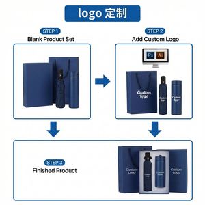 Custom Logo Corporate <b>Gift</b> Set Bulk Wholesale Insulated Water Bottle Auto Folding Umbrella for Client Employee Business Events - Product Image 3