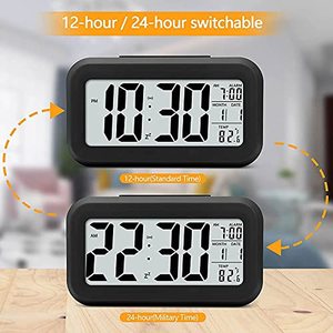 Réveil intelligent multifonctionnel avec mini-affichage de la date, de la température et minuteur, veilleuse de table pour bureau, chambre et bureau d'étude - Meilleures ventes - Product Image 2