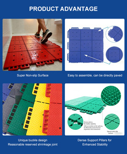 Baldosas Modulares Antideslizantes para Canchas de Baloncesto al Aire Libre, Piso Deportivo Modular con Drenaje Elástico - Product Image 3