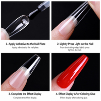 Fourniture en gros de capsules d'ongles en gel souple, plusieurs formes, sans lime, à couverture complète pour extension, avec boîte