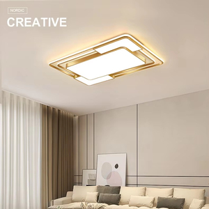 Hiện đại Dimmable 3cct 3000-6000K LED ánh sáng Trần vàng hình chữ nhật sắt Acrylic khung cho phòng khách sảnh trang trí AC - Product Image 1