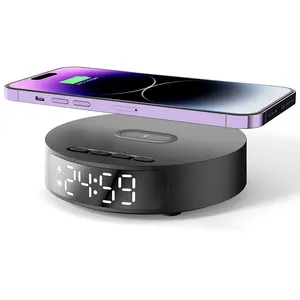 15W Wireless phone chargers Fast Qi phone Wireless Charging LED Digital Display digital Alarm Clock Wireless Charger 2 Reviews