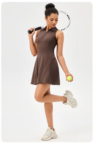 Vestido de <span class=keywords><strong>Tenis</strong></span> para <span class=keywords><strong>Mujer</strong></span> con Cuello de Cremallera, Faldas Transpirables y Ajustadas para Damas, Vestidos de Bádminton y Golf de Secado Rápido - Product Image 4