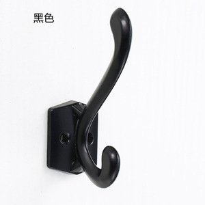 <b>Wall</b> Mounted Coat <b>Hook</b> Black Zinc Alloy Single <b>Hook</b> For Door Or <b>Wall</b> Use - Product Image 1