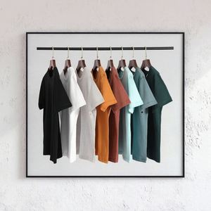 Camisetas de Alta Calidad 100% Algodón, Casuales, de Punto, con Patrón Sólido, Extra Grandes, Ecológicas, de Secado Rápido para Hombre, Negras, Holgadas, 240 Gramos - Product Image 3