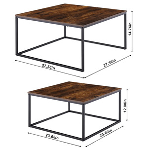 INS-style wrought iron and solid wood coffee <b>table</b>, Nordic style <b>small</b> coffee <b>table</b>, simple square/side <b>table</b>/corner <b>table</b> for - Product Image 4