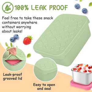Multi-functional Children's Leakproof Lunch <b>Box</b> Food Grade Lunch Bento Container Stainless Steel Inner Tray <b>Removable</b> - Product Image 3