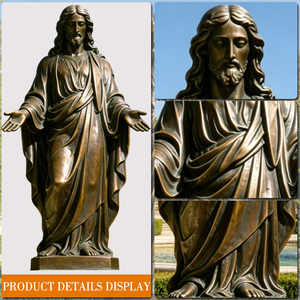 Estatua de Jesucristo de Bronce Fundido a Tamaño Real, Escultura Religiosa Cristiana Moderna para Decoración de Jardín, Iglesia o Exteriores - Product Image 3