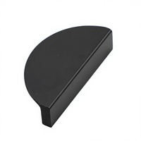 Poignée et bouton de meuble semi-circulaires modernes en alliage d'aluminium noir mat pour tiroir, armoire, commode
