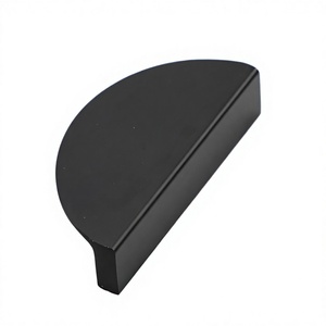 Tirador y Perilla Semicircular Moderno de Aleación de Aluminio Negro Mate para Cajones, Armarios y Cómodas - Product Image 2