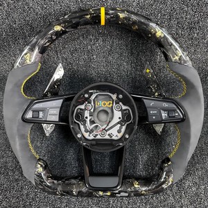 <span class=keywords><strong>Volant</strong></span> de course sport en fibre de carbone avec grandes palettes de changement de vitesse et bouton de démarrage du <span class=keywords><strong>moteur</strong></span> pour <span class=keywords><strong>Audi</strong></span> RS S Series A3 <span class=keywords><strong>A4</strong></span> A5 Q5 DOS - Product Image 6