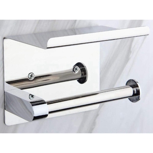 HF <span class=keywords><strong>Porte</strong></span>-rouleau <span class=keywords><strong>de</strong></span> <span class=keywords><strong>papier</strong></span> hygiénique moderne en acier inoxydable 304 <span class=keywords><strong>de</strong></span> haute qualité avec étagère pour téléphone pour la maison ou l'hôtel Salle <span class=keywords><strong>de</strong></span> bain - Product Image 2