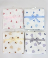 Couverture de couchage pour bébé en flanelle polaire Mora avec cœurs, personnalisable, pour nouveau-né et nourrisson, vente directe usine