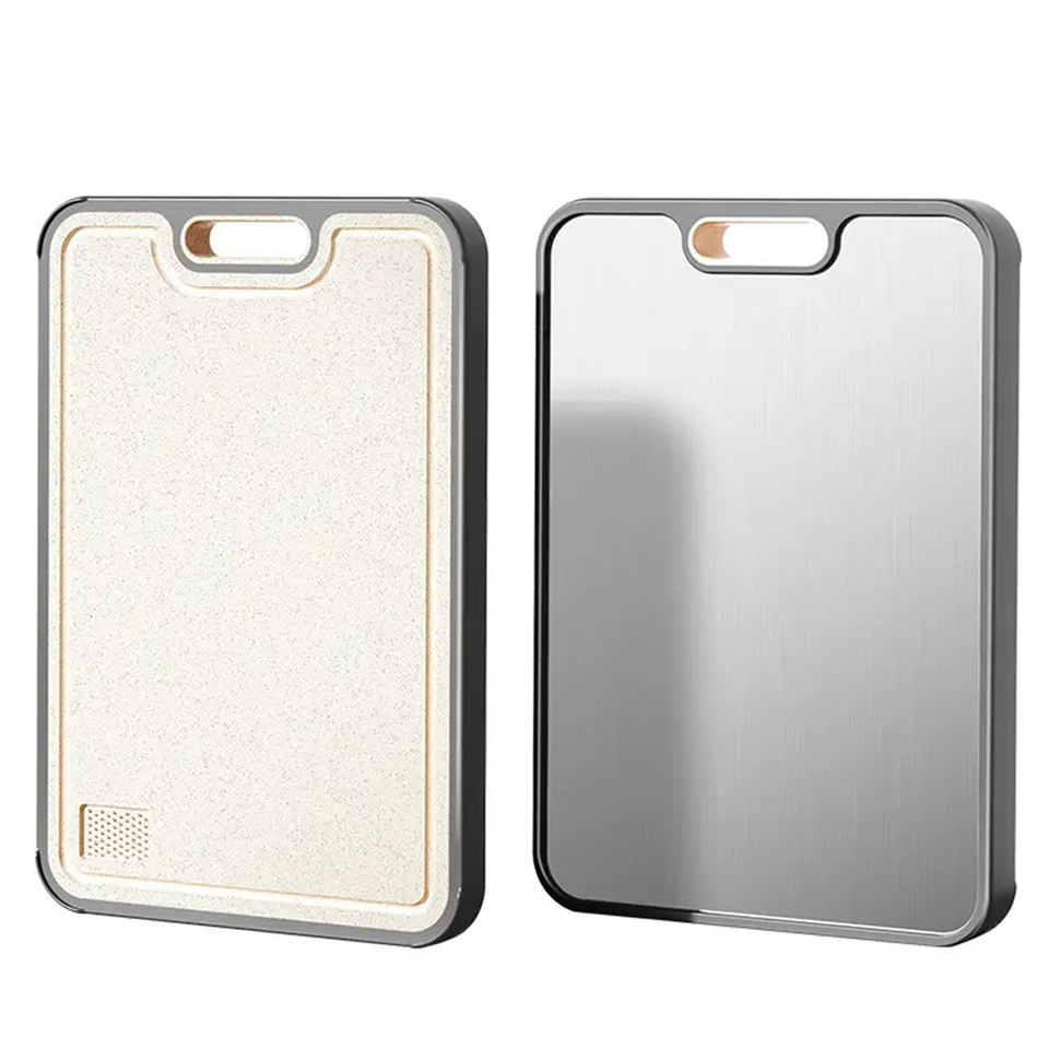 304 Stainless Steel Double Sided Rectangle Cutting Board Wheat Straw ...
