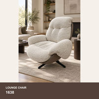 Fauteuil lounge moderne en tissu bouclé, rembourré, avec mousse haute densité, pour salon ou coin lecture