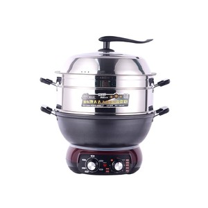 <b>Electric</b> Hot Pot Multi-Functional <b>Steamer</b> Stewer Fryer 400C Heating Round Design For Home Cooking - Product Image 4