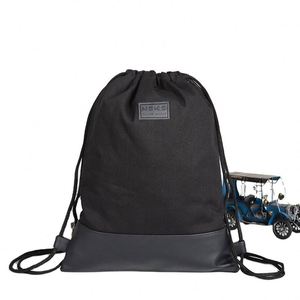 Mochila con Cordón de Precio Mayorista de Fábrica Certificada por BSCI, Mochilas Personalizadas con Logotipo para Mujer, Bolsa con Cordón de Tela de Algodón y Poliéster - Product Image 1