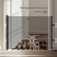 Barrière de Sécurité Automatique Rétractable Sans Perçage pour Animaux de Compagnie, Barrière Anti-Chats pour Porte, Clôture pour Chiens, Barrière d'Isolation Intérieure, Garde-Corps pour Porte