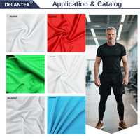 Tissu jersey côtelé Delantex noir haute élasticité en fil DTY+SP pour vêtements de sport, robes sexy pour filles et t-shirts – Échantillon gratuit
