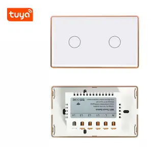 Tuya Smart WiFi Glass Panel 2 gang Switch 110V-250V Wall Light Switch Smart Speaker Alexa Control