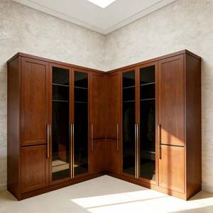Modern Luxury Glass Door <b>Wardrobe</b> Custom <b>White</b> Walk in Closet Solid <b>Wood</b> Storage System Bedroom Furniture by Balom - Product Image 5