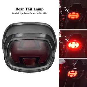 Luz trasera de señal de giro LED de <span class=keywords><strong>freno</strong></span> de humo para <span class=keywords><strong>motocicleta</strong></span> Harley Sportster XL 48 883 Touring Street Road Glide Softail Dyna FL - Product Image 6