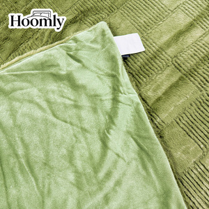 Плед из искусственного меха Hoomly Wholesale, высокое качество, 100% полиэстер, зеленый жаккард, 200x240 см, для современного дома, отеля, гостиной. - Product Image 6