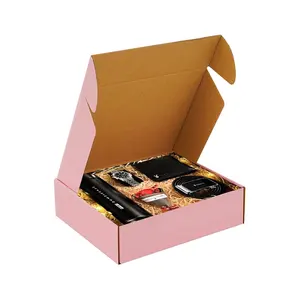 9x8,5x3 Zoll Custom Design Pink Hat Versand Verpackungs boxen Literatur Wellpappe Mailer Box für kleine Unternehmen BYH