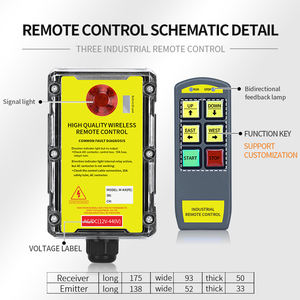 Grue à radio industrielle ML-4AS à vitesse unique à 4 boutons télécommande sans fil palan électrique étanche en plastique matériau métallique - Product Image 6