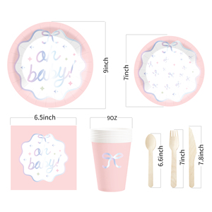 DAMAI Artículos para Fiestas de Revelación de Género, Vajilla para Baby Shower, Platos y Servilletas para Revelación de Género, Niños y Niñas para Baby Shower - Product Image 6