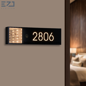 Targhetta Personalizzata per Porta Ufficio 2025, Segnaletica per Appartamenti e Strutture Ricettive, Numeri di Stanza <span class=keywords><strong>Hotel</strong></span> con Specchio Infinito - Product Image 3