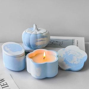 Candele rotonde con coperchio stampo in Silicone con stampo di ricarica per candele, barattolo di candela stampo in Silicone per cemento Jesmonite - Product Image 5