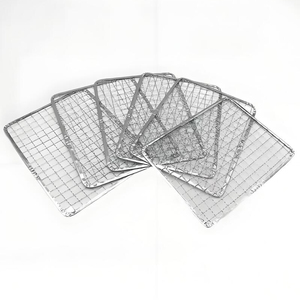 Vỉ nướng hình chữ nhật dùng một lần kiểu Hàn Quốc, thiết kế lưới nhỏ với tấm lưới kim loại sắt gia cường để nướng - Product Image 2
