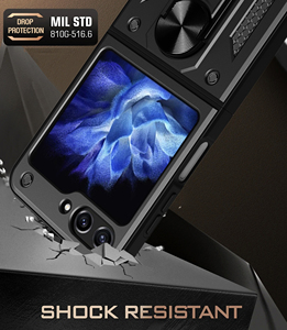 Nouvelle <span class=keywords><strong>coque</strong></span> de protection arrière multicouche robuste avec support anneau pour Samsung Galaxy <span class=keywords><strong>Z</strong></span> <span class=keywords><strong>Flip</strong></span> 3 <span class=keywords><strong>4</strong></span> 5 6 7 - Product Image 2