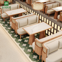 Ensemble Sur Mesure de Tables de Café en Bois et Chaises en Rotin, Style Contemporain Sud-Est Asiatique, pour Hôtels, Cafés, Restaurants et Canapés Commerciaux