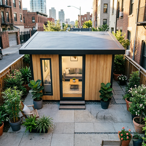 Maisonnette préfabriquée ADU pour l'arrière-cour, cabane de jardin isolée, unité compacte toute saison, confortable pour climats chauds et froids - Product Image 2