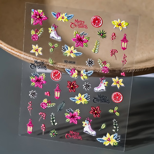 Nouveaux accessoires de décoration d'ongles de Noël, autocollants 5D pour ongles avec flocons de neige et Père Noël, pour ongles de Noël - Product Image 2