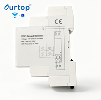 Módulo Eléctrico Inteligente WiFi Zigbee de 2 Canales para Riel DIN, Interruptor Regulador de Intensidad de 2 Grupos para Automatización de Iluminación del Hogar