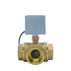 Válvula de bola eléctrica Hinler 220VAC tipo L de paso completo con sellado suave para sistemas de calentamiento de agua - Product Image 1