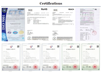 كابل FFC مسطح بخطوة 0.5 مم لـ AWM 20706 20624 105C 60V VW-1، كابل شريطي FFC ثنائي النواة 10P للتطبيقات الإلكترونية