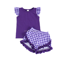 Ensemble deux pièces à manches longues pour fille, vêtements à volants, tenues florales pour fille pour l'automne