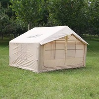 7.5 ㎡   Tente de camping gonflable en tissu Oxford 420D, double porte, double fenêtre de toit, imperméable 5000 mm, pour le glamping