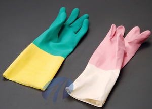 Guantes de látex de manga larga para el hogar, para lavar platos, Palma de goma - Product Image 6
