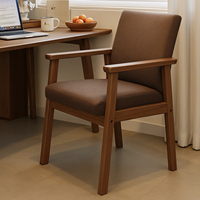 Fauteuil minimaliste en bois massif et tissu rembourré, chaise individuelle pour salon, bureau ou salle de réunion