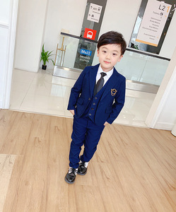 儿童套装精品套装花朵男孩连衣裙夹克St男孩婴儿绅士套装三件套 - Product Image 3